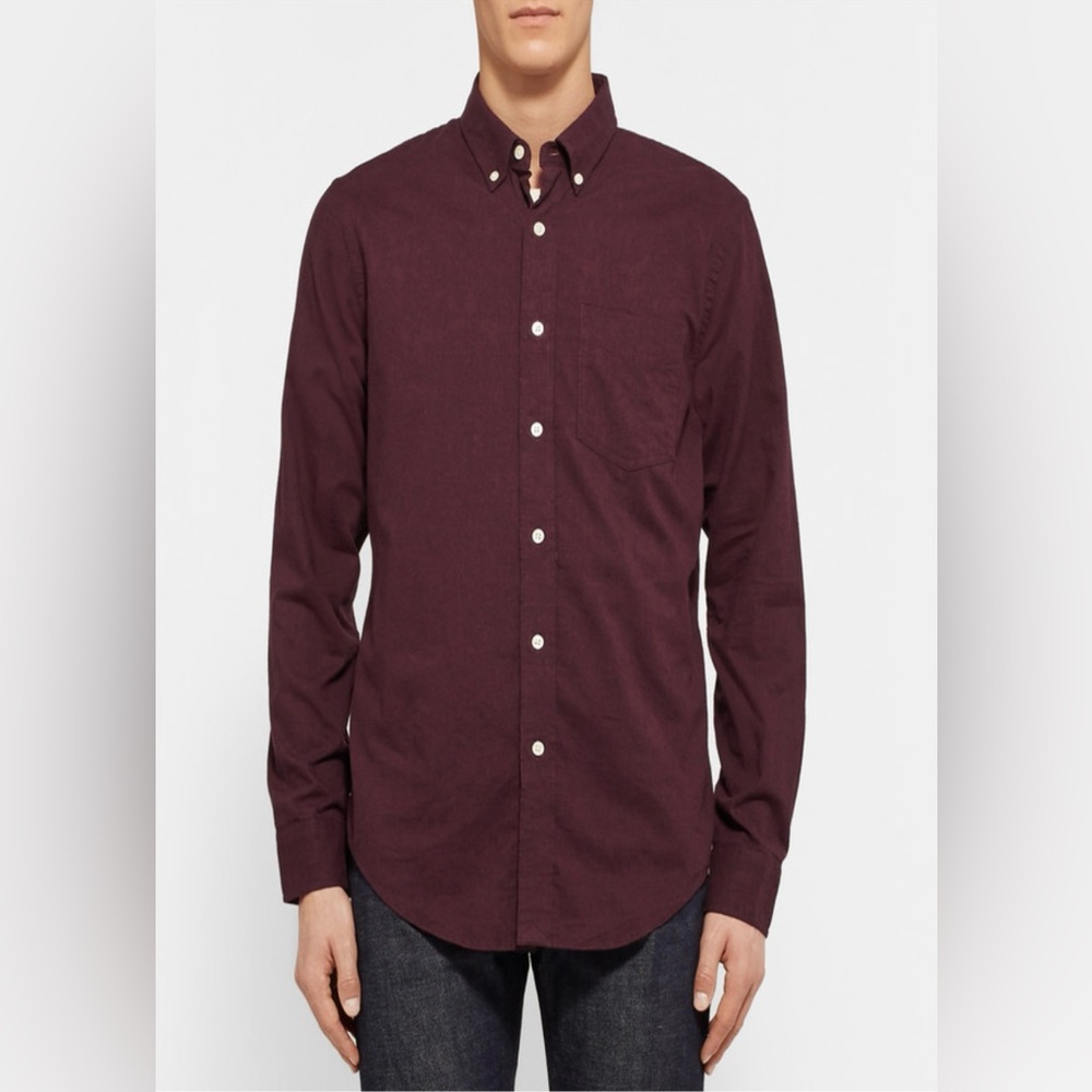 Club Monaco Slim Fit Oxford Shirt Burgundy. Size L